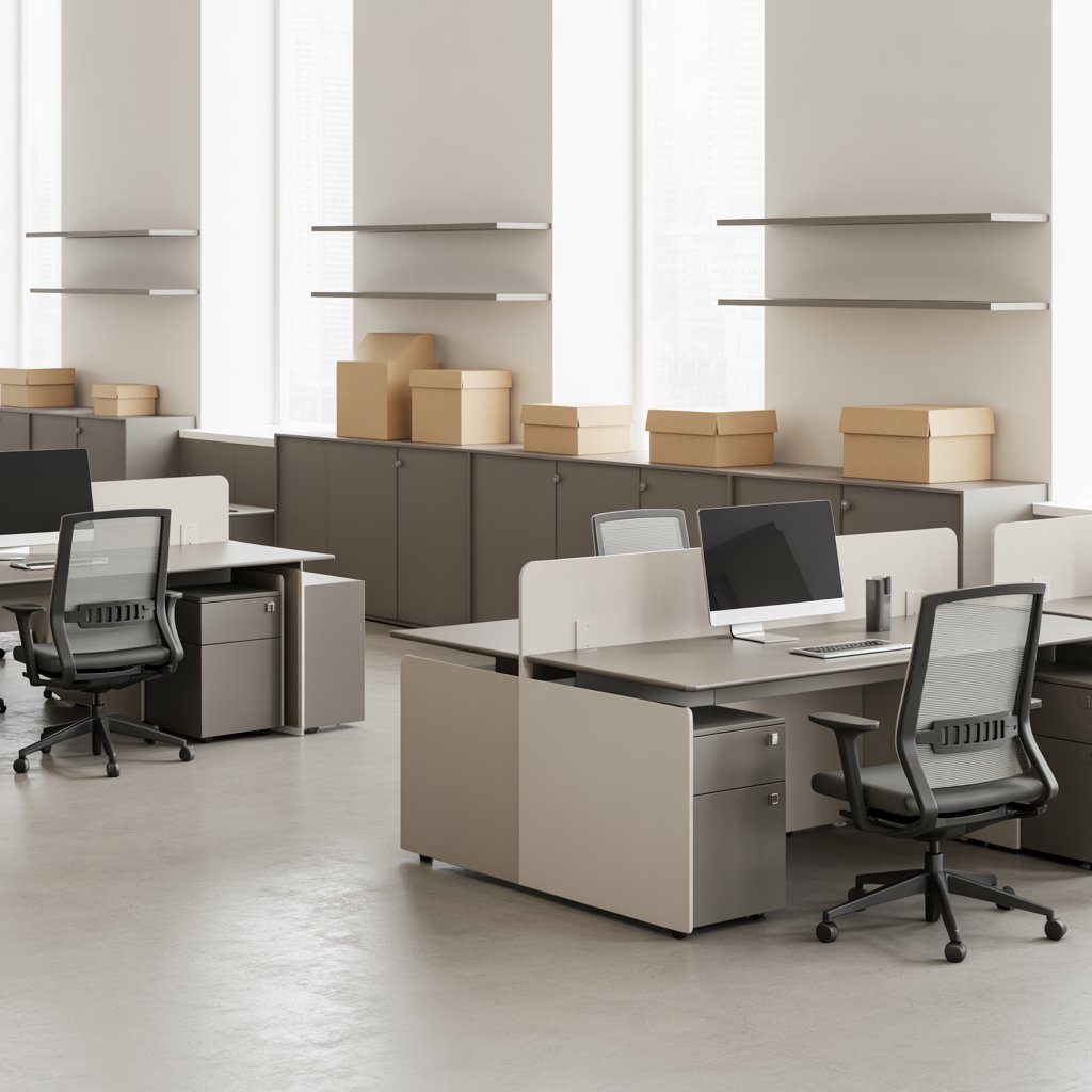 Office furniture set in a modern workspace