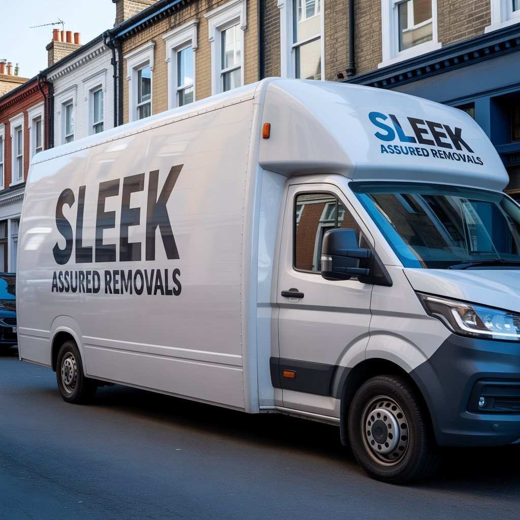 Sleek Assured Removals branded van parked on a South London street