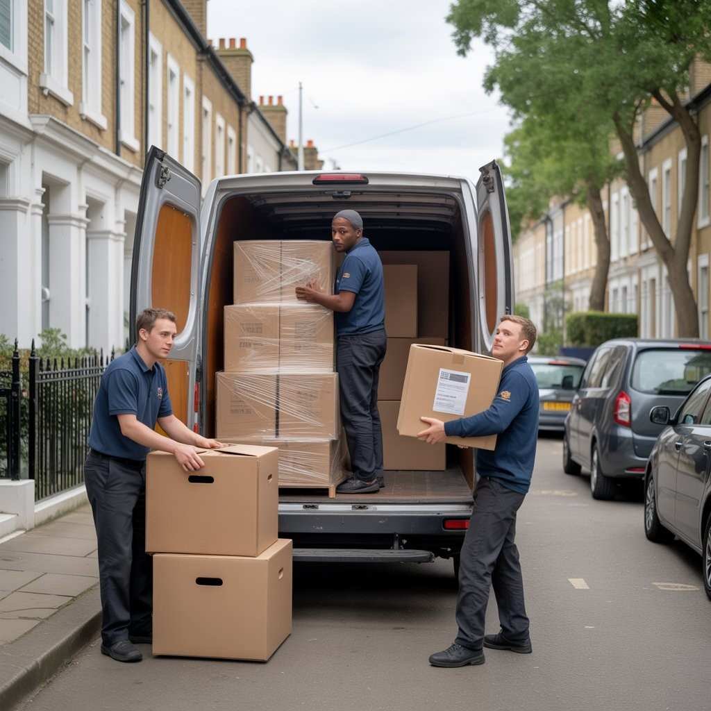 Our Storage Holdover Solutions Teams Loading Boxes with service van