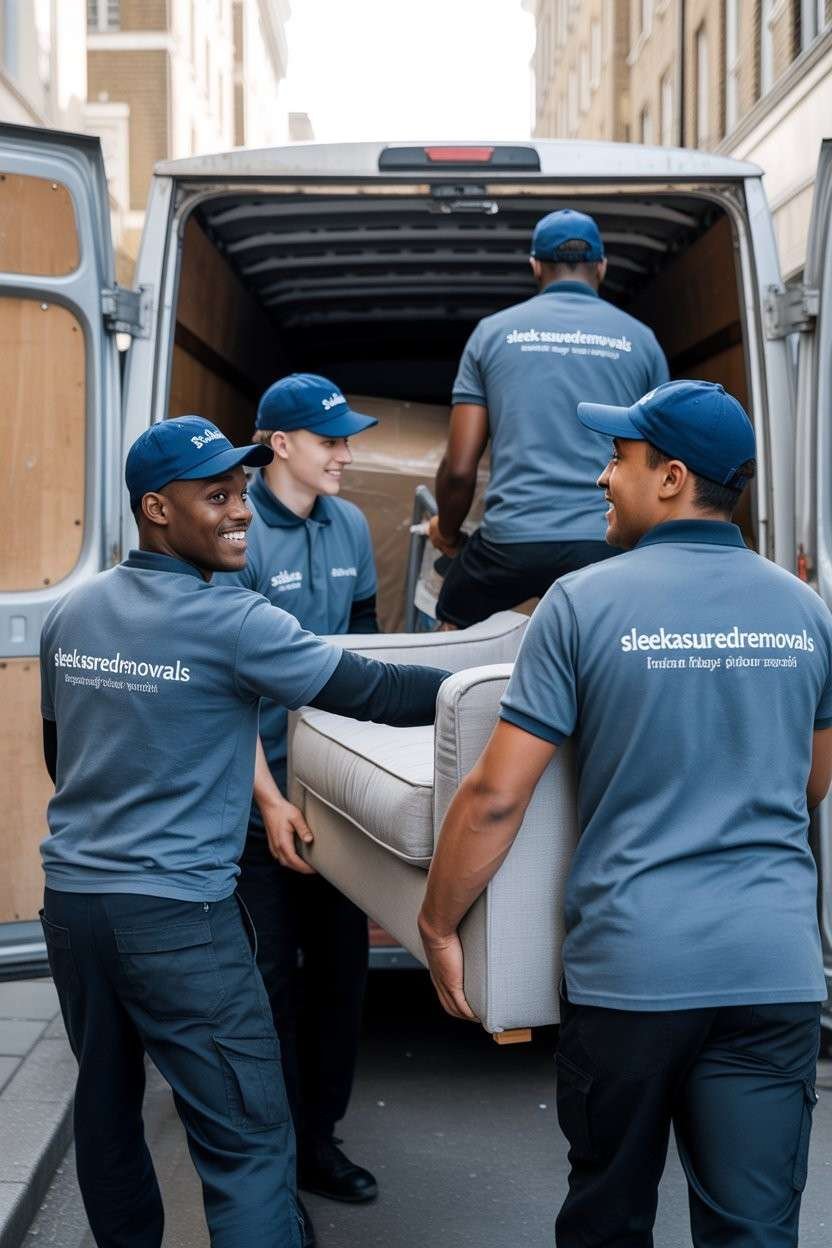 Happy sleekassuredremovals team providing waste clearance and furniture disposal service