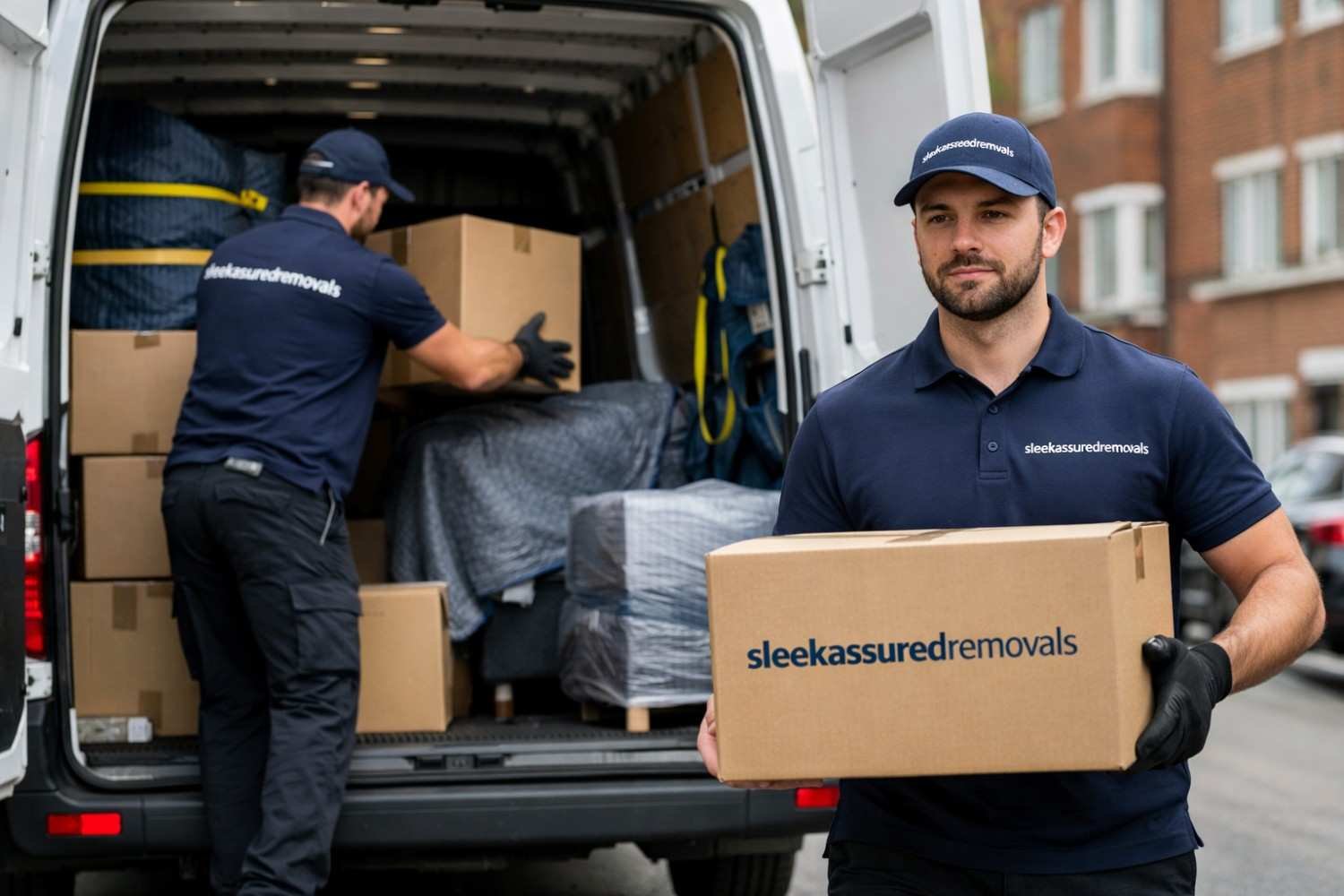 Professional movers in Battersea loading boxes safely into a removal van