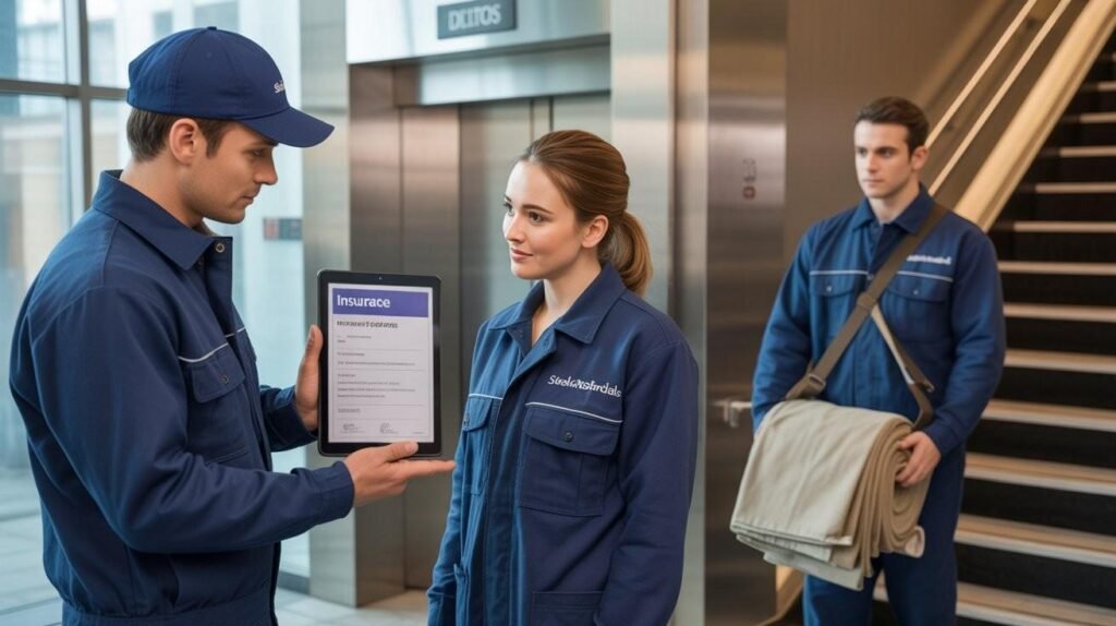 Customer checking insurance proof with sleekassuredremovals before booking a man and van in London