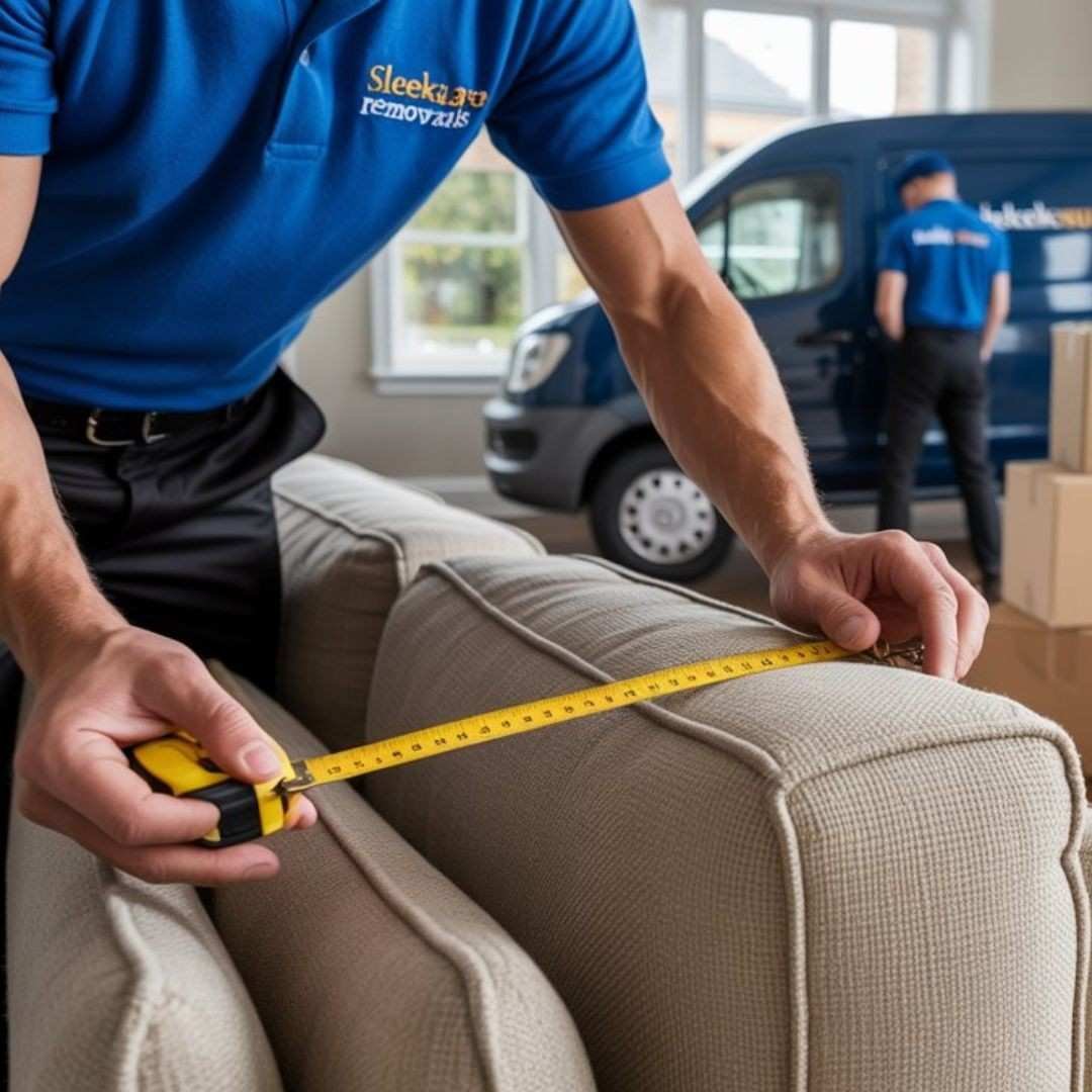 Our team measuring furniture