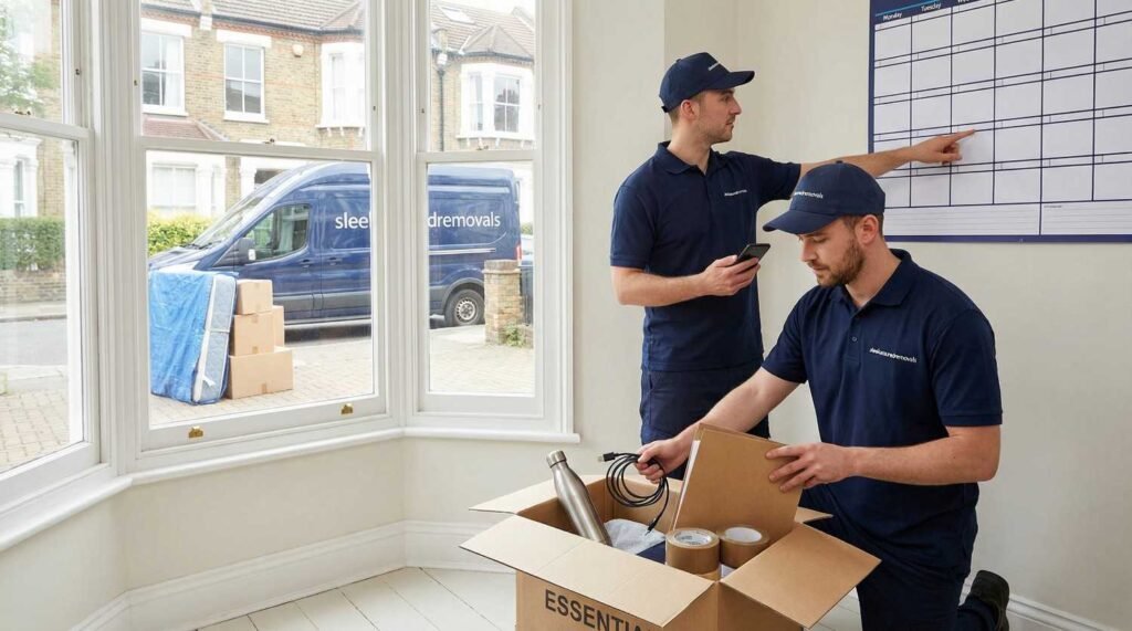 sleekassuredremovals movers planning a 48-hour timeline for London moving day weather