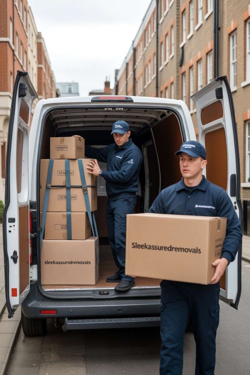 our team uploading boxes into a van