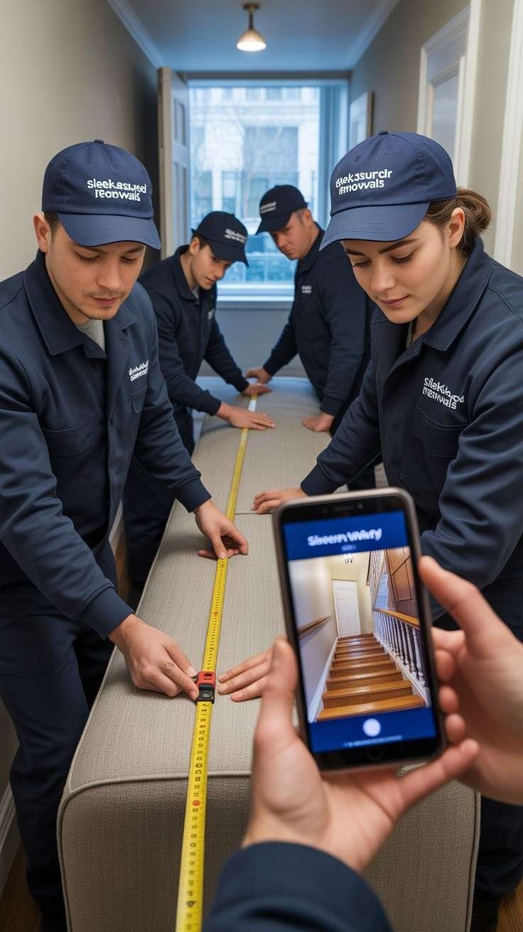 Our professional movers measuring furniture for a London